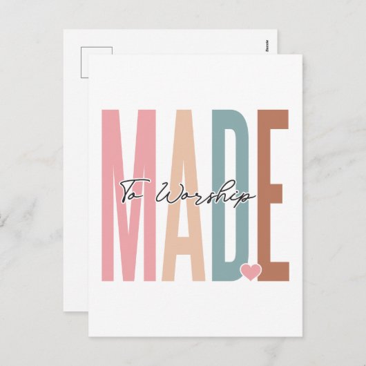 神の中で、イエス信じを信じて礼拝するように作られた シーズンポストカード (正面/裏面)