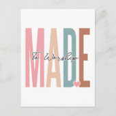 神の中で、イエス信じを信じて礼拝するように作られた シーズンポストカード (正面)