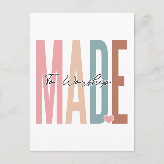 神の中で、イエス信じを信じて礼拝するように作られた シーズンポストカード (正面)