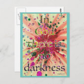 「神の中に闇はない」 1ヨハネ1:5聖書の芸術 ポストカード (正面/裏面)