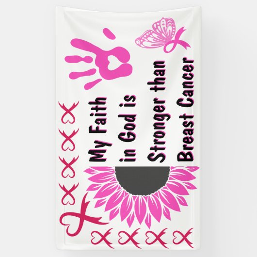 神の乳がん生存者のバナーアイディア 横断幕 (縦)