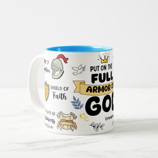 神の二音コーヒーマグの鎧を着る ツートーンマグカップ (正面左)