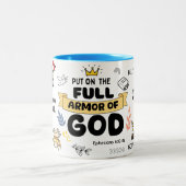 神の二音コーヒーマグの鎧を着る ツートーンマグカップ (中央)