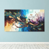 『神の交響曲：クリシュナの色のメロディ』 キャンバスプリント (インサイチュ (ウッドフロア))