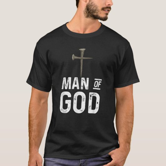 神の人の宗教的なグラフィックのクリスチャンヴィンテージ Tシャツ (正面)