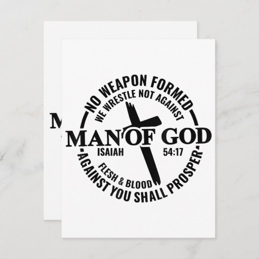 神の人よ，私に対して形成された武器は何の利益にもならない エンクロージャーカード (正面/裏面)