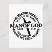 神の人よ，私に対して形成された武器は何の利益にもならない エンクロージャーカード (正面)