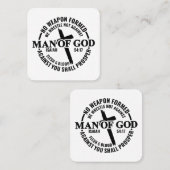 神の人よ，私に対して形成された武器は何の利益にもならない スクエア名刺 (正面/裏面)