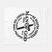 神の人よ，私に対して形成された武器は何の利益にもならない フリースブランケット (正面(横))