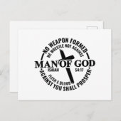 神の人よ,私に対して形成された武器は何の利益にもならない ポストカード (正面/裏面)