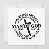 神の人よ,私に対して形成された武器は何の利益にもならない 招待状 (正面)