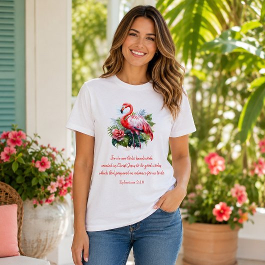 神の作品フラミンゴ Tシャツ