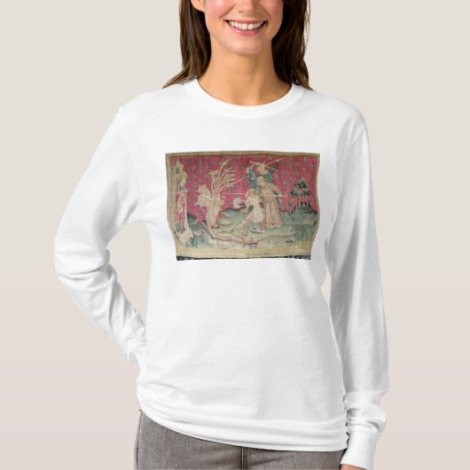 神の使用人と戦うドラゴン Tシャツ (正面)