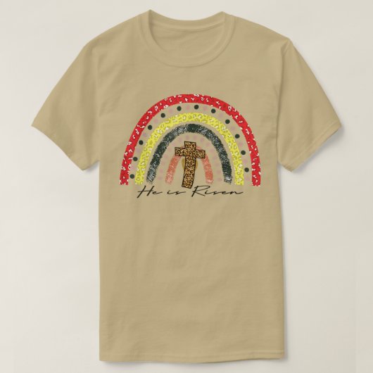 神の保約束レインボーレオパード印刷クリス Tシャツ (デザイン正面)