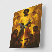 神の保護装飾壁時計 スクエア壁時計 (傾斜)