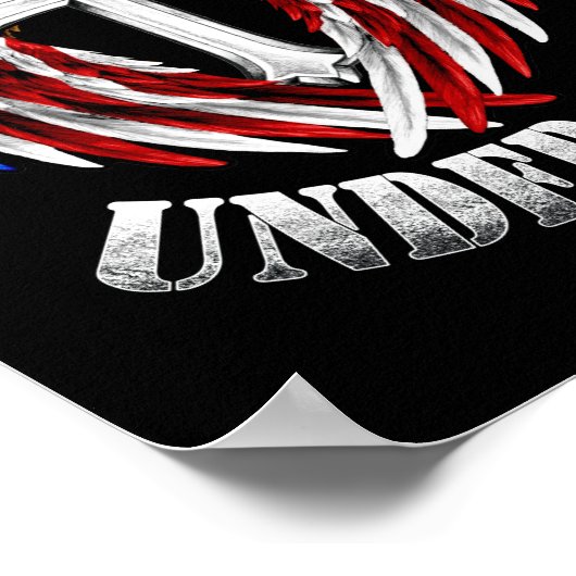 神の信仰の下にある一つの国が米国国旗を越える ポスター (角)