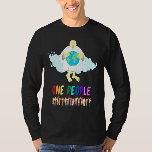 神の信仰の下の一人の人々は愛の統一を愛する Tシャツ (正面)