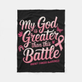 神の信仰の乳がんが乳がん戦争を支える フリースブランケット (正面)