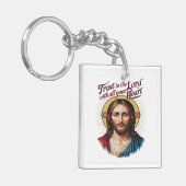 神の信頼:イエスが信仰を励ます キーホルダー (正面左)