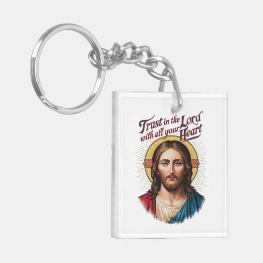 神の信頼:イエスが信仰を励ます キーホルダー (正面左)