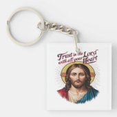 神の信頼:イエスが信仰を励ます キーホルダー (正面)