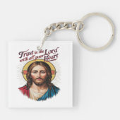 神の信頼:イエスが信仰を励ます キーホルダー (裏面)