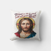 神の信頼：イエスが信仰を励ます クッション (正面)