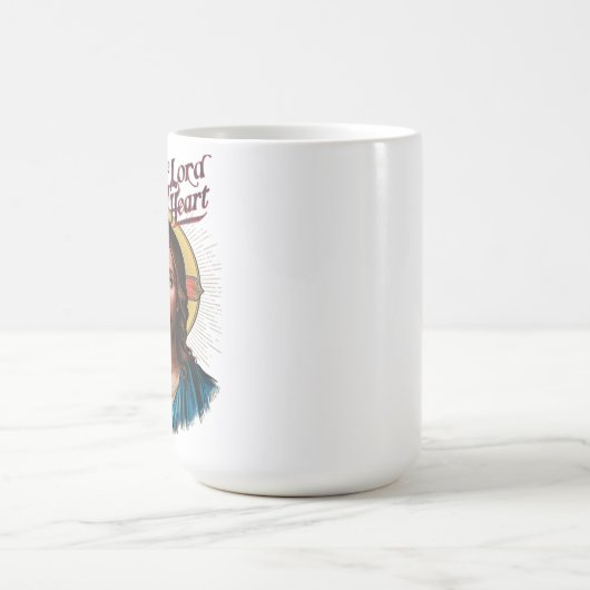 神の信頼:イエスが信仰を励ます コーヒーマグカップ (中央)