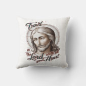 神の信頼：イエスは主への信頼を奨励する クッション (裏面)