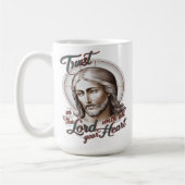 神の信頼：イエスは主への信頼を奨励する コーヒーマグカップ (左)