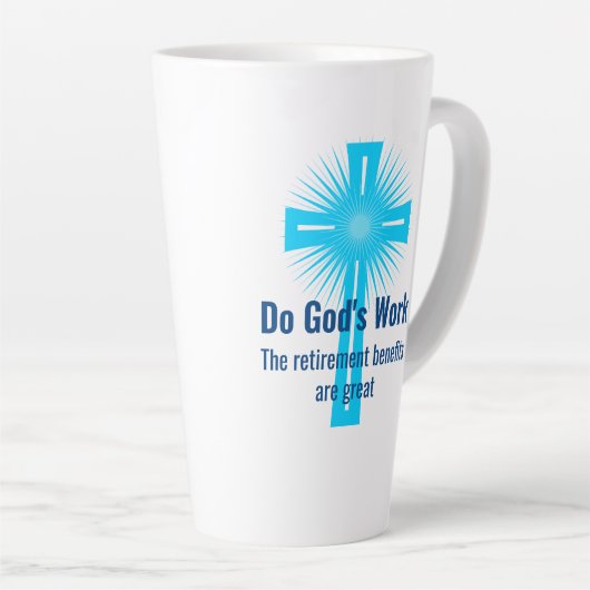 神の働きをすれば、退職金は素晴らし カフェラテマグ (右アングル)