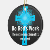 神の働きをすれば、退職金は素晴らし セラミックオーナメント (左)