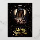 「神の光に抱かれて」ホリデーカード(箔押し) 箔シーズンカード (正面)