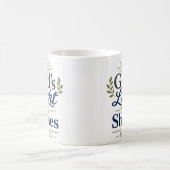 神の光はまだ輝いている スピリチュアルな朝の引用句 コーヒーマグカップ (中央)