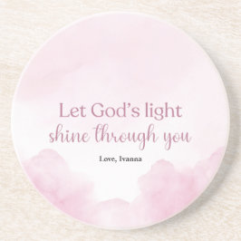 神の光を通して輝かせピンクの水色 コースター