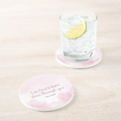 神の光を通して輝かせピンクの水色 コースター (側面)