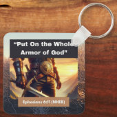 神の全武具 – スクエアメタルキーチェーン キーホルダー (裏面)