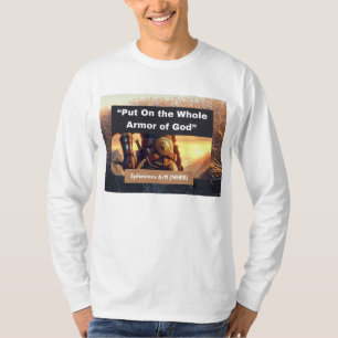 神の全装甲 – 長袖白Tシャツ Tシャツ