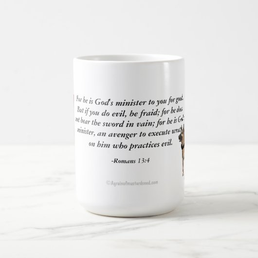 神の公使警察と犬 コーヒーマグカップ (中央)