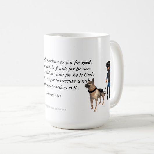 神の公使警察と犬 コーヒーマグカップ (正面右)