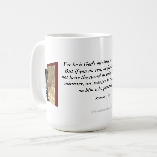 神の公使警察と犬 コーヒーマグカップ (正面左)