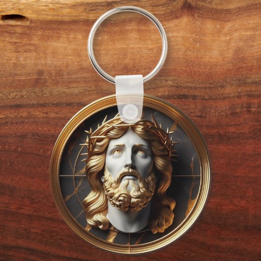 神の出会いと天国を見るイエス キーホルダー (裏面)