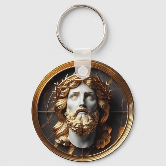 神の出会いと天国を見るイエス キーホルダー (裏面)