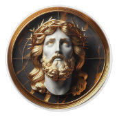 神の出会いと天国を見るイエス セラミックノブ (正面)