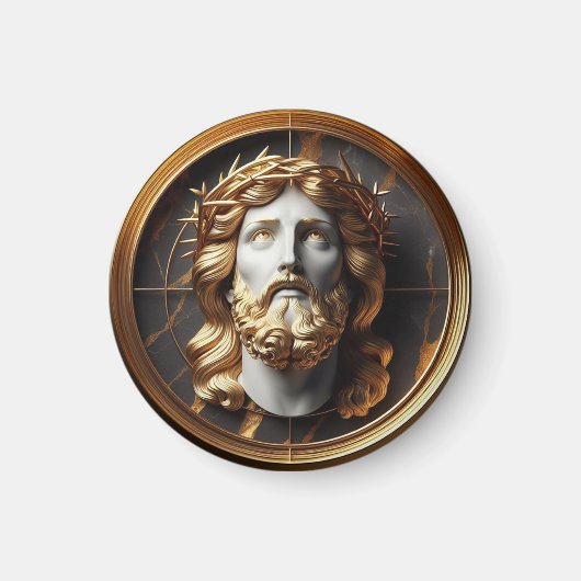 神の出会いと天国を見るイエス マグネット (正面)