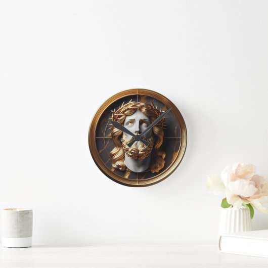 神の出会いと天国を見るイエス ラウンド壁時計 (ホーム)