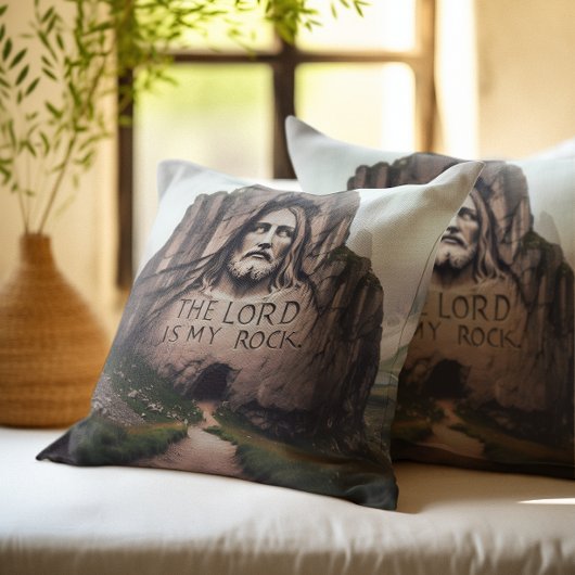 神の出会い:山にいるイエス クッション