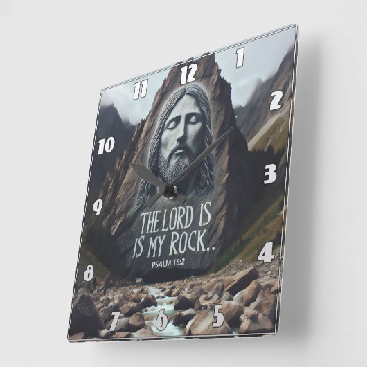 神の出会い:山にいるイエス スクエア壁時計 (傾斜)