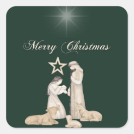 神の出生：最も賛美受け入れステッカー スクエアシール