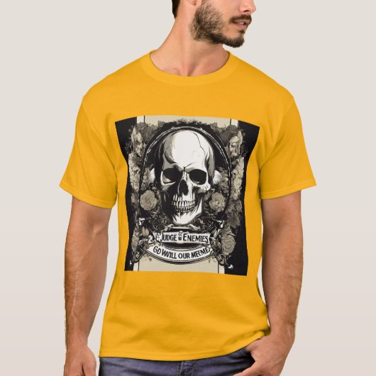 神の判断:スカルロゴTシャツデザイン Tシャツ (正面)